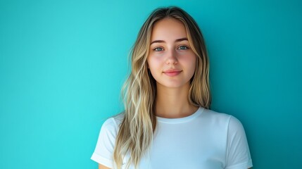 Fototapeta premium Cool teal and sky blue gradient, sleek and minimalistic with fluid glossy highlights