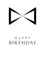 Birthday card on white background, black