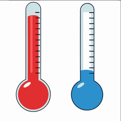 Thermometers Hot and Cold vector  illustration