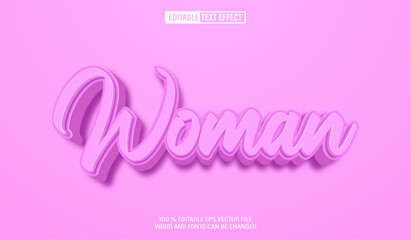 Editable 3d text style effect - Women text effect Template