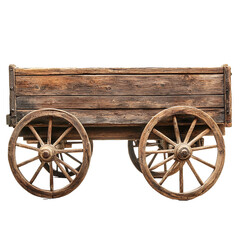 Obraz premium An old wooden cart.