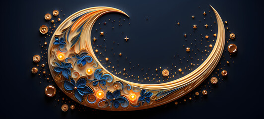 quilling paper Crescent moon
