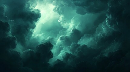 Fototapeta premium Dark emerald and maroon clouds, moody and luxurious with glossy highlights