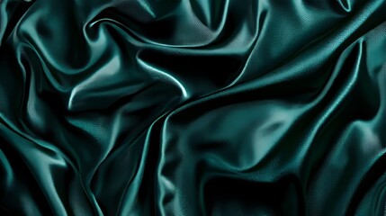 Obraz premium Dark forest green and navy gradients, moody and luxurious with fluid glossy highlights