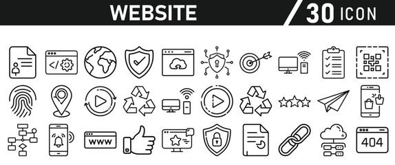 Website icon set inliner style. Website set icon vector. for computer and mobile. Vector illustration