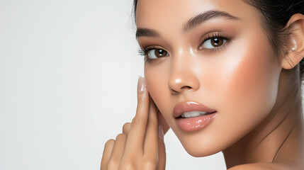 A woman with a beautiful face and a smile