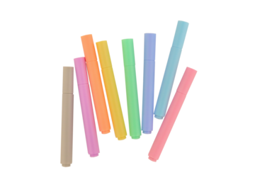 set of colorful markers isolated transparent png