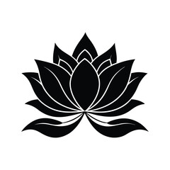 A lotus flower silhouette vector illustration