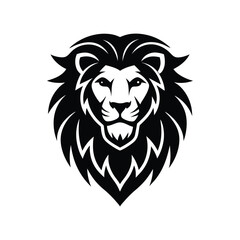 Lion head logo silhouette vector illustration
