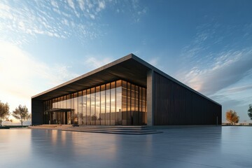 Fototapeta premium Modern Concrete Hall Design. AI generated illustration.