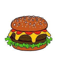 hamburger isolated on white