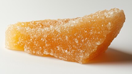 Honeycomb Sugar Piece on White Background