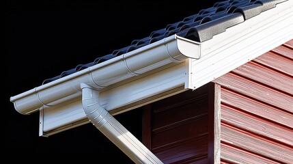 House Gutter Detail, Red Siding