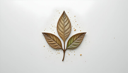 Obraz premium Stylized Leaves Composition on White Background Nature Inspired Minimal Design