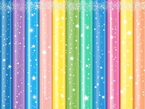 Vibrant parallel bars with glowing star accents, festive and cheerful