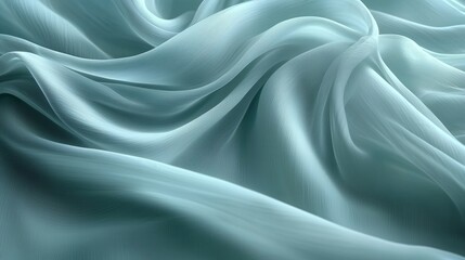 Obraz premium Light Teal Fabric Drape Closeup