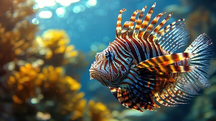 Lionfish in Aquarium, Underwater
