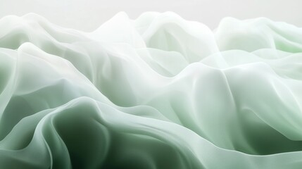 Obraz premium Soft abstract gradient with light grey and green hues, blending gently, creating a peaceful and ethereal atmosphere
