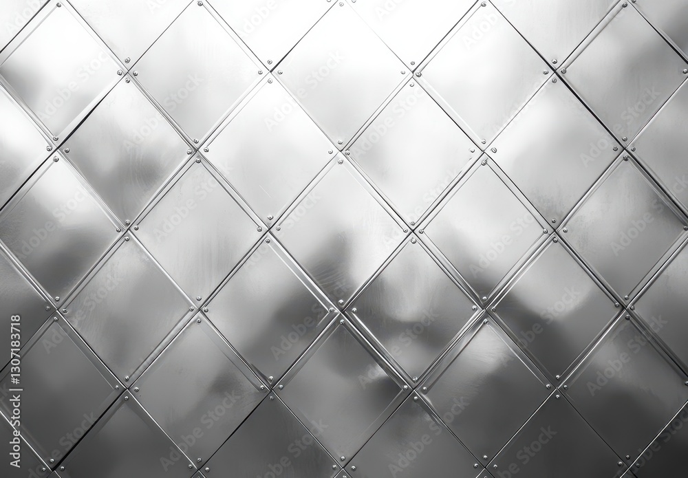 Poster metallic diamond pattern background with reflective surface creating a modern and sleek design ideal