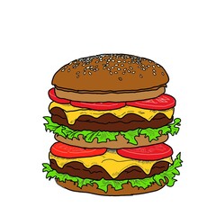 hamburger isolated on white background 