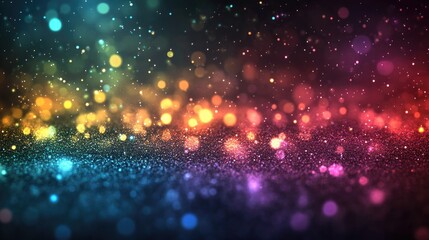 Fototapeta premium Colorful abstract bokeh background with vibrant glittering lights