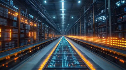 A logistics hub operating with digital tracking systems and automated workflows