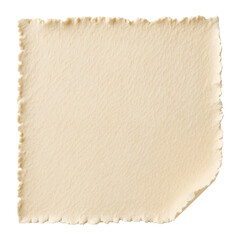 Fototapeta premium Textured Cream Handmade Paper with Torn Edges on Transparent Background