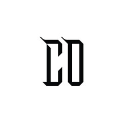 CO monogram logo design letter text name symbol monochrome logotype alphabet character simple logo