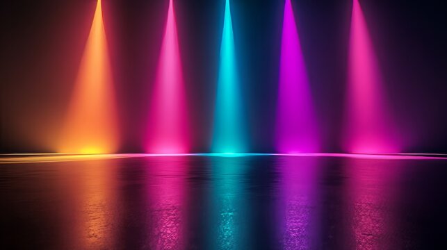 glare, side view, black solid background, radiant glare from artificial lights bouncing off reflective surfaces, creating vibrant glow.