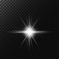 star, flash, simple decor, white color