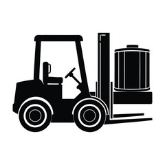 Forklift truck silhouette  vector on white background