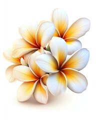 Naklejka premium Beautiful plumeria flowers in vibrant colors.