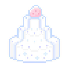 ピクセルアートな3段デコレーションケーキ★PNG