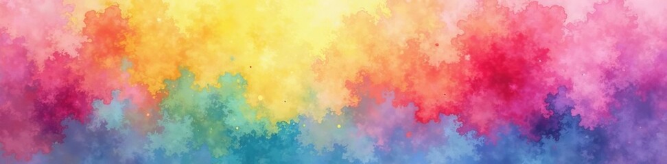 Watercolor rainbow wash, blurred edges, rich hues , blend, background, wash