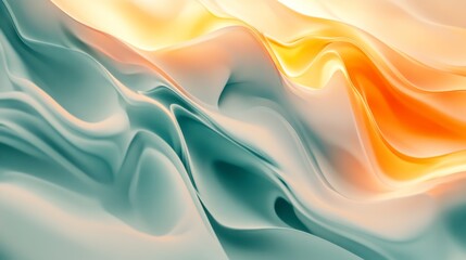 Obraz premium Teal and orange gradient with smooth transitions, softly glowing and blending, evoking energy and modernity