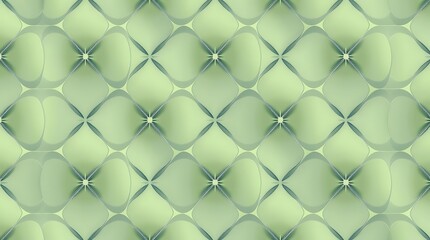 Fototapeta premium Soft Green Quilted Fabric: A close-up view of soft green quilted fabric, showcasing the intricate diamond pattern and subtle textures, evoking feelings of comfort and luxury.