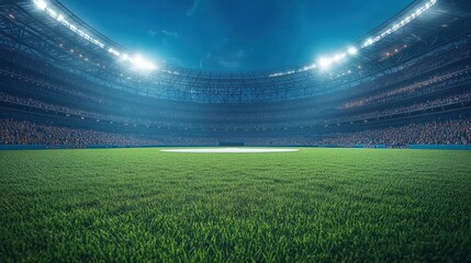 Vibrant green blades of grass blur gently against an azure sky, capturing a serene, ethereal moment in nature's embrace