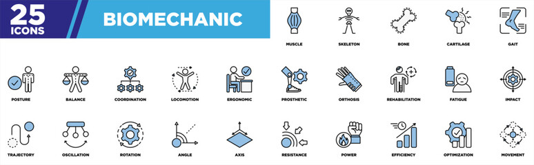 Biomechanic Iconset Blue Black