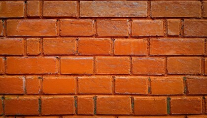 Obraz premium texture of a orange painted brick wall as a background or wallpaper