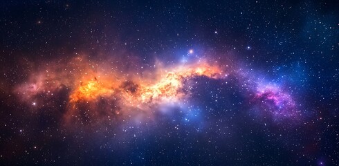 Naklejka premium Colorful nebula and stars in deep space