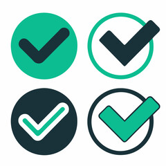 Check Circle Flat And Outline vector  illustration