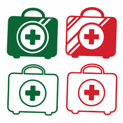 Obraz premium Medical Bag Symbol Set vector illustration