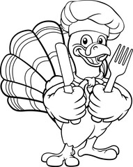 Turkey Thanksgiving Cartoon Bird Christmas Mascot