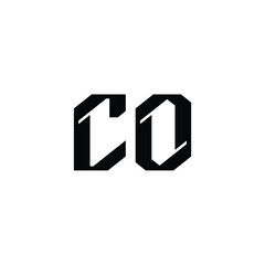 CO monogram logo design letter text name symbol monochrome logotype alphabet character simple logo