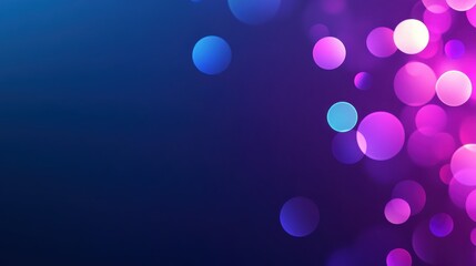 Abstract background with a purple and blue gradient color, bokeh effect, light particles, and a glow particle.