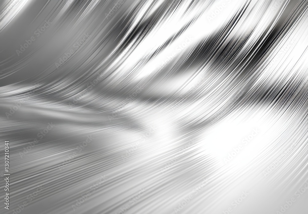 Poster abstract silver texture with flowing lines and dynamic motion, creating a sense of elegance and flui