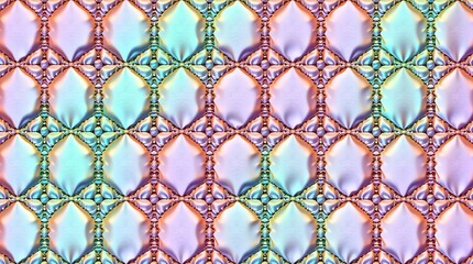 Naklejka premium Quilted Pattern: An abstract, multi-colored quilted pattern with a mesmerizing effect, with a seamless design.