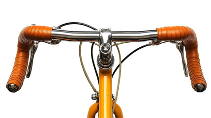 Bicycle Handlebars and Brakes Isolated on White Background
