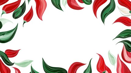 Fototapeta premium Vibrant Chili Pepper Seamless Pattern on White Background with Copy Space