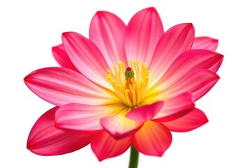 Fototapeta premium A single vibrant bloom, petals unfurled, isolated on pure white, illustration, artwork